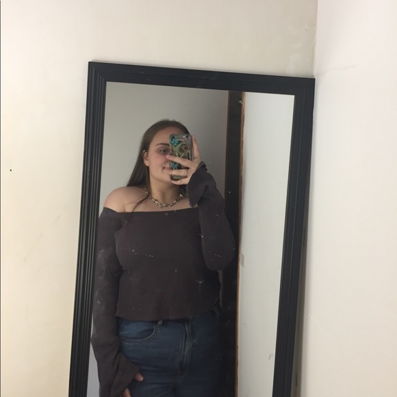 off the shoulder rue21 ribbed shirt - Picture 1 of 2